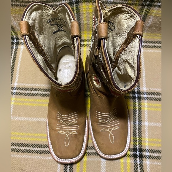 Quincy Boots Kids Leather Cowboy with Embroidered Floral Design - Picture 5 of 10